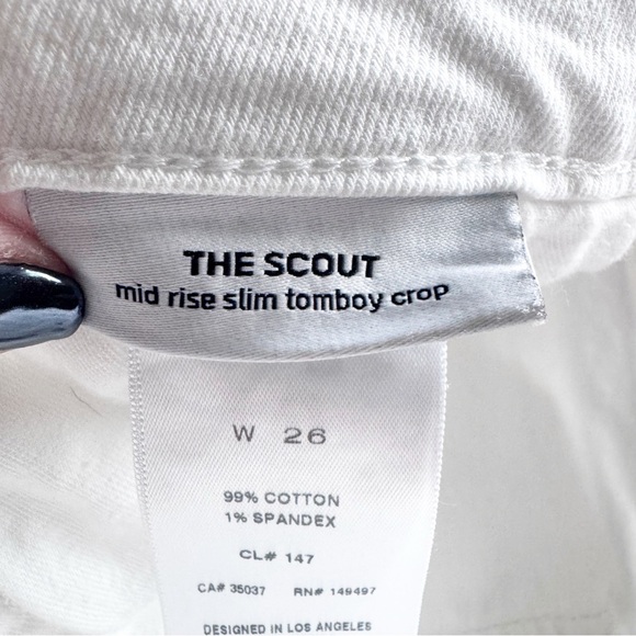 Joe's Jeans The Scout Mid Rise Tomboy Cropped White  Distressed Jeans - Picture 10 of 12